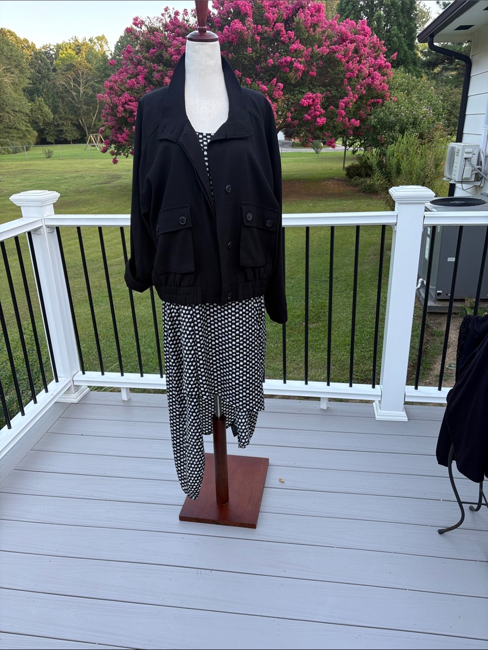 Liverpool LA Black Utility Jacket & Matching Printed Asymmetrical Midi Dress Set